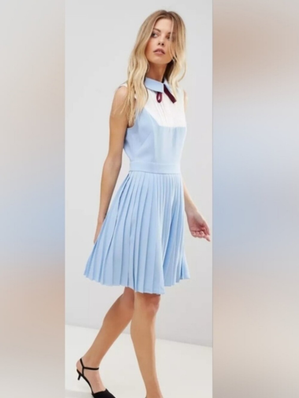 Ted Baker‎ Blue Miyya Pleated Bib Dress